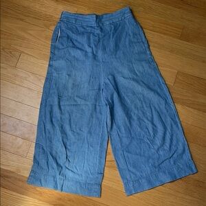 Madewell Blue Wide Leg Pull On Pants